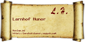 Larnhof Hunor névjegykártya
